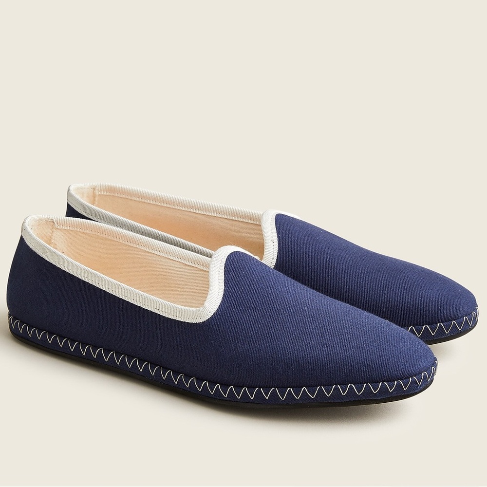 J. Crew Navy Contrast tipped venetian loafers 8